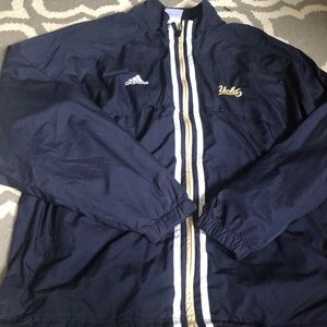 Adidas Blue and Gold Men’s Windbreaker Jacket